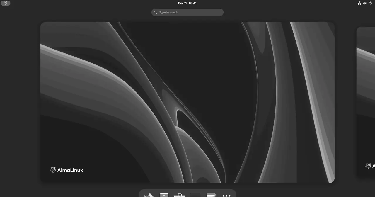 Escritorio de AlmaLinux 10 con el entorno GNOME por defecto