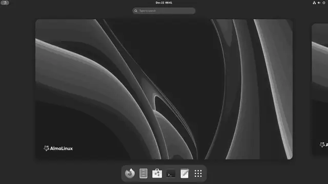Escritorio de AlmaLinux 10 con el entorno GNOME por defecto