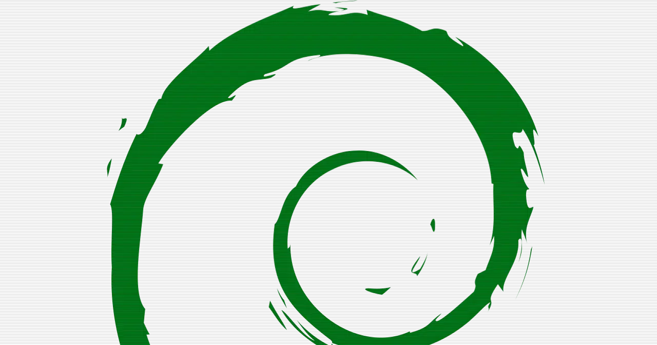 Logo oficial de Debian: el espiral rojo junto a la palabra debian