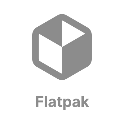 Logotipo oficial de Flatpak, el formato de paquete universal del escritorio Linux