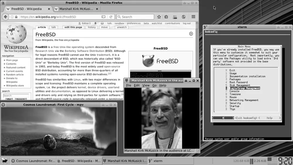 Escritorio de FreeBSD 11.0 con el entorno grafico Xfce 4.12 en funcionamiento
