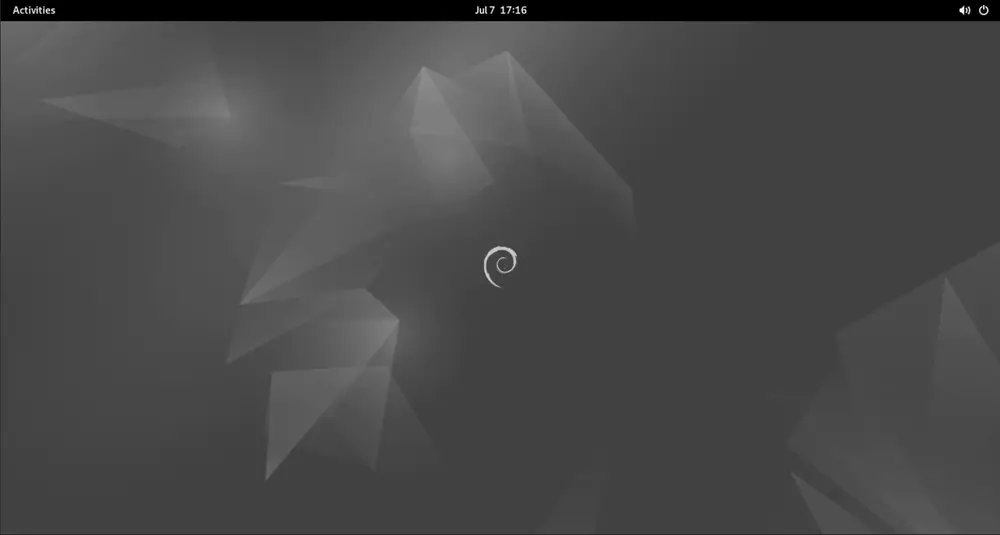 Captura del escritorio GNOME por defecto de Debian 12 (Bookworm)