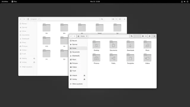 Escritorio GNOME de NixOS con el gestor de archivos Files y el tema por defecto
