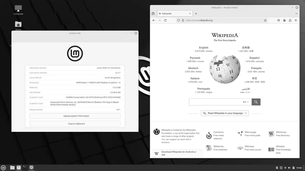 Escritorio de Linux Mint con el entorno Cinnamon, una distribución pensada para que cualquiera se sienta cómodo desde el primer arranque