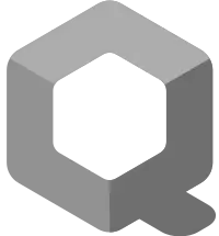 Logotipo oficial de Qubes OS en forma de Q con un cubo hueco