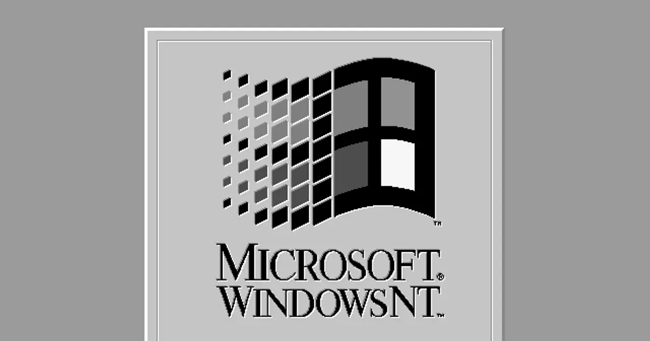 Pantalla de arranque de Microsoft Windows NT 3.1 mostrando el logotipo del sistema