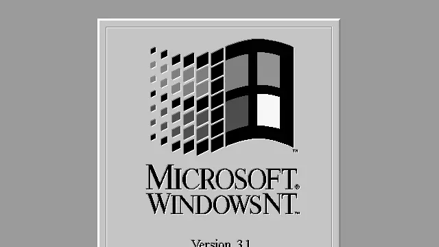 Pantalla de arranque de Microsoft Windows NT 3.1 mostrando el logotipo del sistema